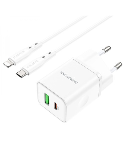 Сетевое Зарядное Устройство Borofone BN7 PD20W+QC3.0 Type-C To Lightning
