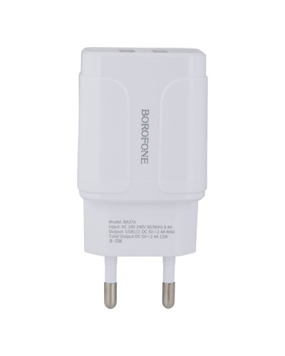 Сетевое Зарядное Устройство Borofone BA37A Micro 2USB 2.4A
