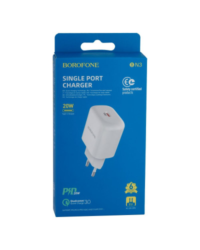 Сетевое Зарядное Устройство Borofone BN3 Premium PD 20W QC3.0