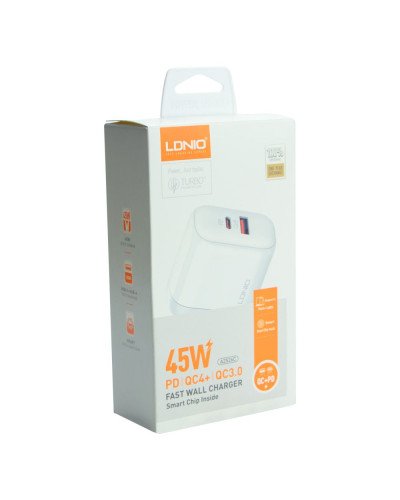 Сетевое Зарядное Устройство LDNIO A2526C PD/QC 45W