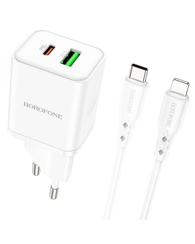 Сетевое Зарядное Устройство Borofone BN7 PD20W+QC3.0 Type-C To Lightning