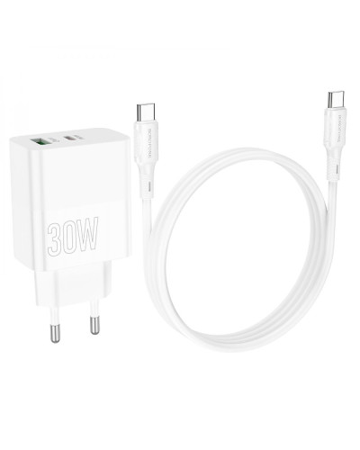 Сетевое Зарядное Устройство Borofone BA75A Powerfull PD+QC 30W Type-C to Type-C