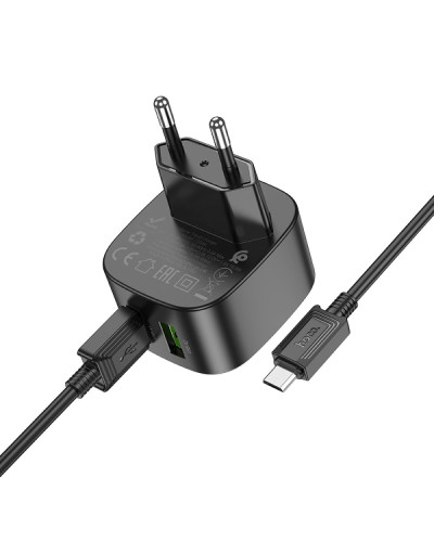 Сетевое Зарядное Устройство Hoco CS34A 2USB QC 18W+USB to Micro
