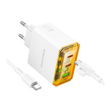 Сетевое Зарядное Устройство Borofone BAS34A 2Type-C/1USB PD/QC 65W Type-C to Type-C