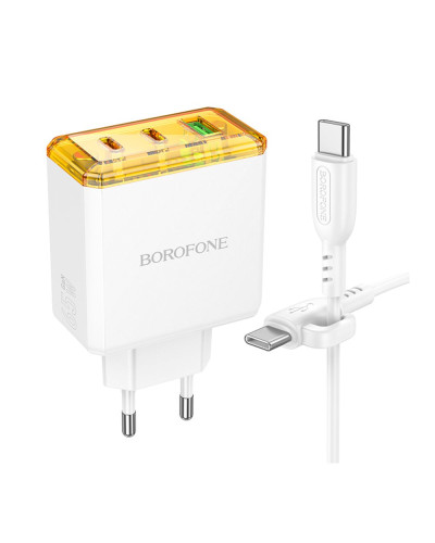 Сетевое Зарядное Устройство Borofone BAS34A 2Type-C/1USB PD/QC 65W Type-C to Type-C