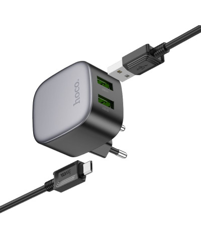 Сетевое Зарядное Устройство Hoco CS34A 2USB QC 18W+USB to Micro