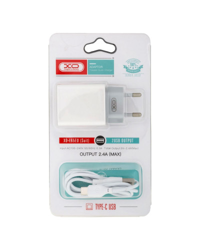 Сетевое Зарядное Устройство XO L65EU Type-C 2.4A 2USB