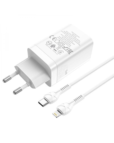 Сетевое Зарядное Устройство Hoco N23 GAN Starlight PD45W Type-C to Lighting