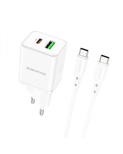 Сетевое Зарядное Устройство Borofone BN7 PD20W+QC3.0 Type-C To Type-C