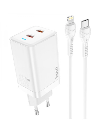 Сетевое Зарядное Устройство Hoco N23 GAN Starlight PD45W Type-C to Lighting