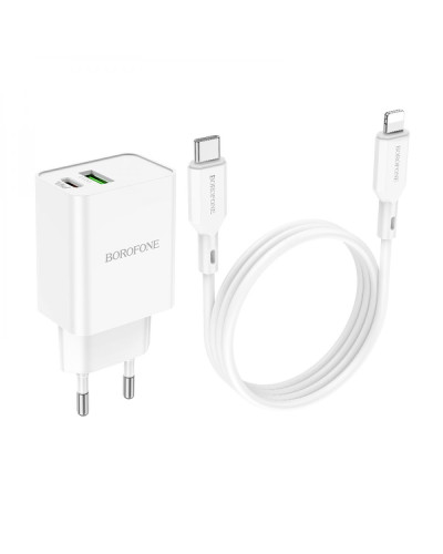 Сетевое Зарядное Устройство Borofone BA69A Resource PD20W+QC3.0 Type-C to Lightning