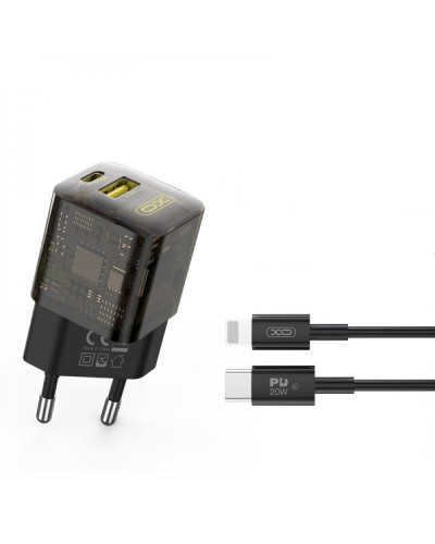 Сетевое Зарядное Устройство XO CE05 PD30W+QC3.0 Type-C to Lightning