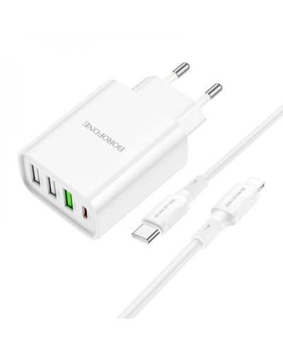 Сетевое Зарядное Устройство Borofone BA79A Clever PD20W/QC (1C3A) Type C to Lightning