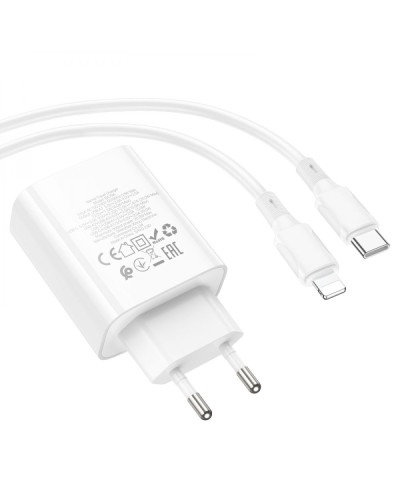 Сетевое Зарядное Устройство Borofone BA79A Clever PD20W/QC (1C3A) Type C to Lightning
