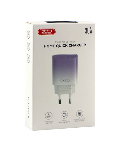 Сетевое Зарядное Устройство XO CE18 1Type-C PD/QC 30W