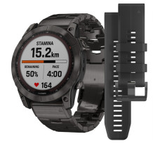 Смарт-годинник Garmin Fenix 7X Sapphire Solar Carbon Gray DLC Titanium with Black Band (010-02541-10/11)