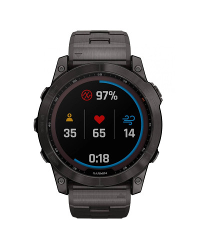 Смарт-годинник Garmin Fenix 7X Sapphire Solar Carbon Gray DLC Titanium with Black Band (010-02541-10/11)
