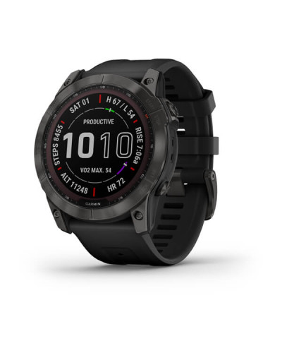 Смарт-годинник Garmin Fenix 7X Sapphire Solar Titanium w. Chestnut Leather Band (010-02541-19)